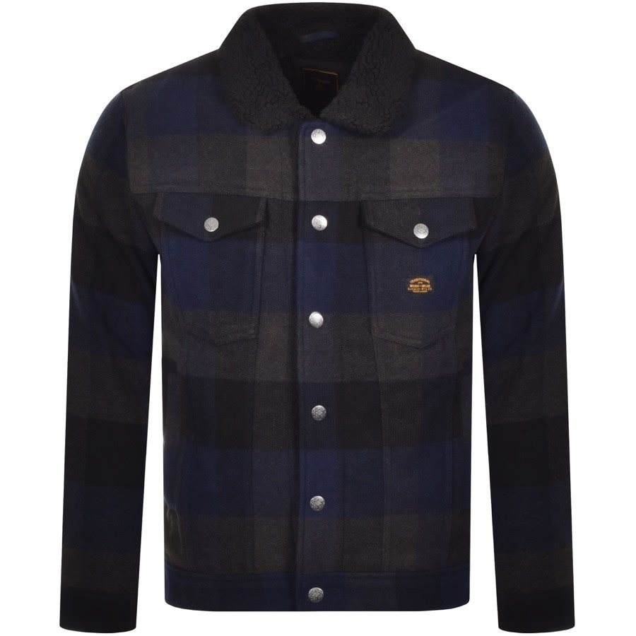 Alternative Image for ProductSuperdry Check Sherpa Trucker Jacket Navy1